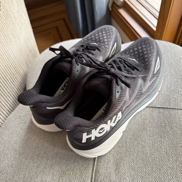 Hoka Black and White Athletic Shoes with Signature Cushioning - Picture 2 of 4